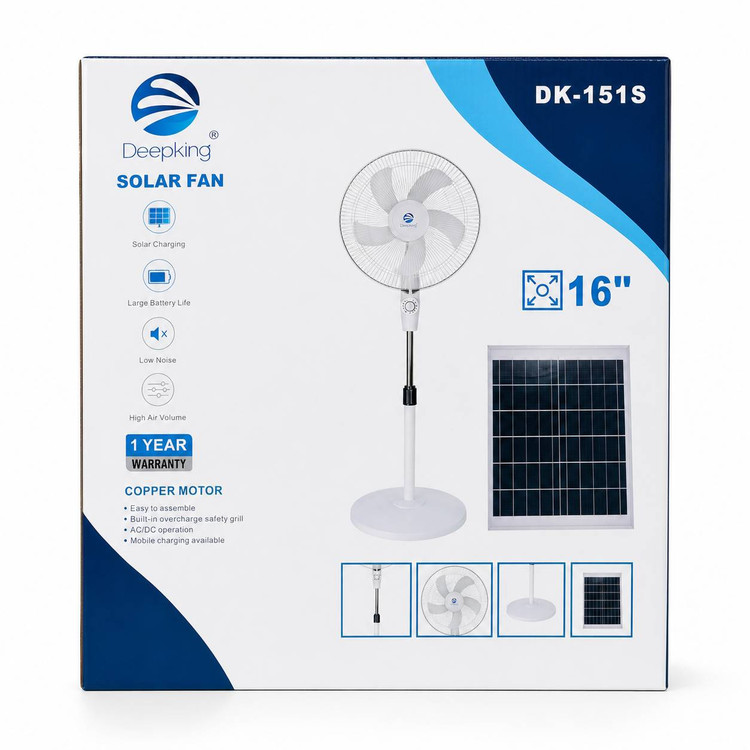 پنکه ایستاده خورشیدی Deepking مدل DK-151S سایز ۱۶ اینچ