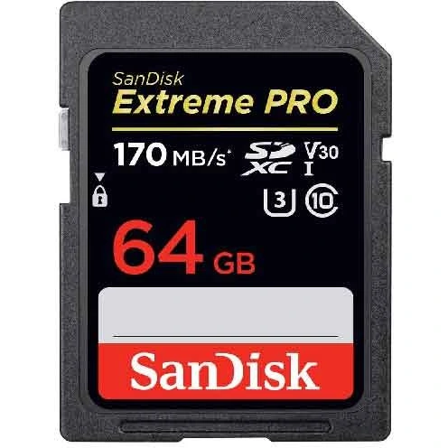 کارت حافظه SDXC سن دیسک مدل Extreme Pro V30 کلاس 10 استاندارد UHS-I U3 سرعت 170mbps ظرفیت 64 گیگابایت