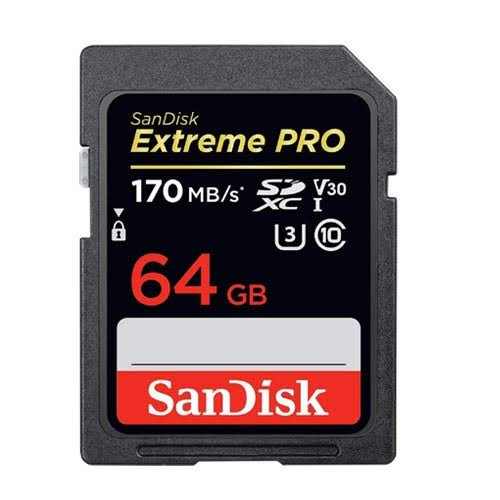 کارت حافظه SDXC سن دیسک مدل Extreme Pro V30 کلاس 10 استاندارد UHS-I U3 سرعت 170mbps ظرفیت 64 گیگابایت